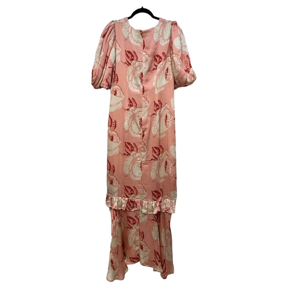 by TIMO $527 Vintage Rose Floral Ruffle Maxi Dress Size L - Picture 5 of 12